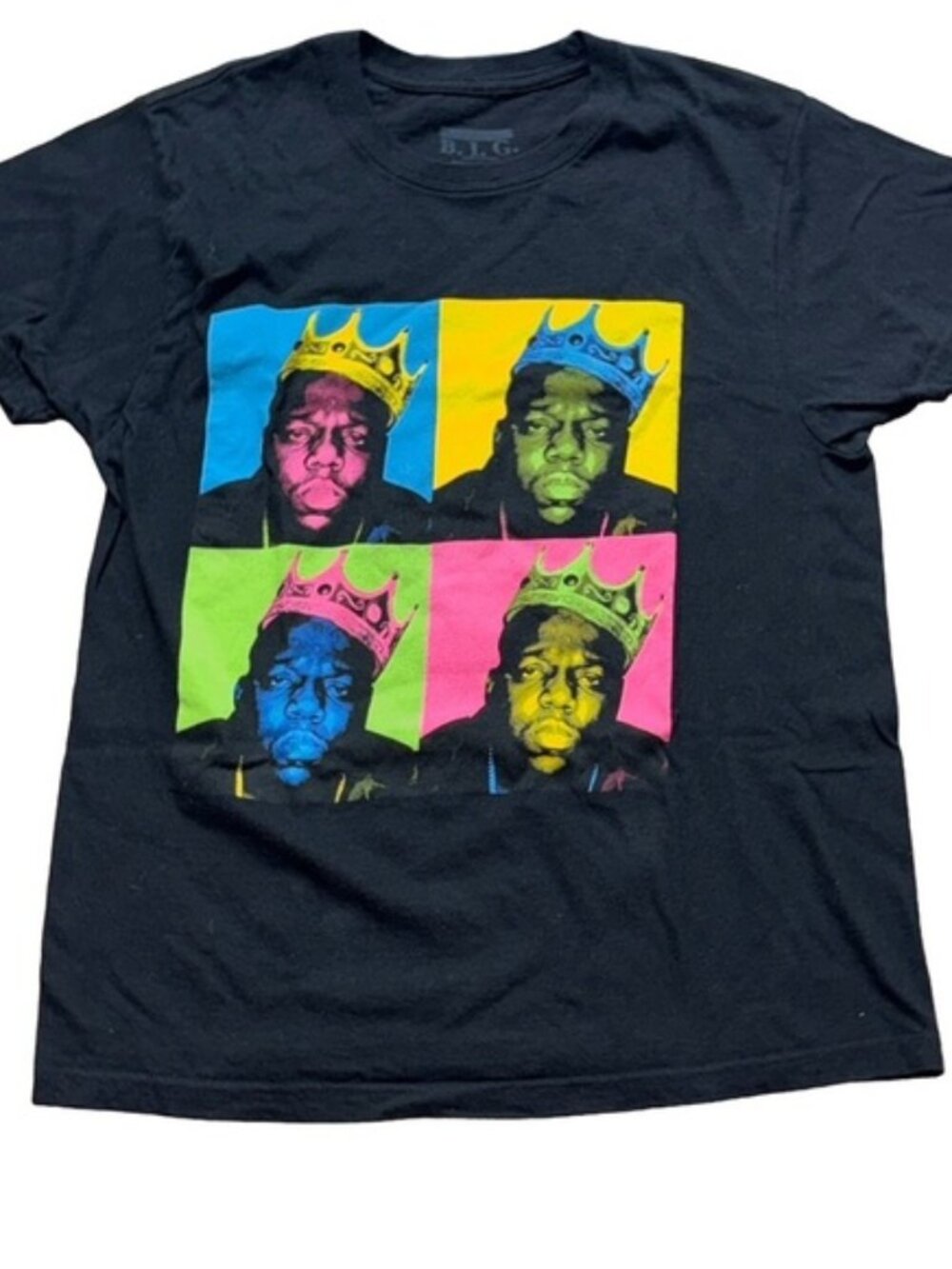 Notorious B.I.G. Graphic Tee Pop Art Crown Shirt Black Men’s Size M Hip Hop